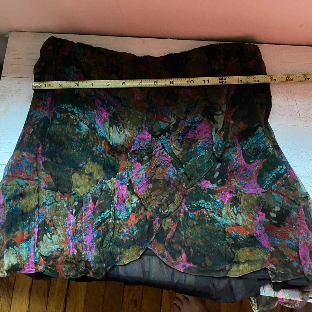 IRO multi colored skirt with ruffled hem size 34 - Picture 1 of 5